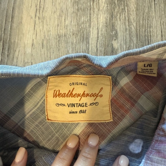 Weatherproof Vintage | Men's Blue Short Sleeve Shirt - Picture 5 of 6